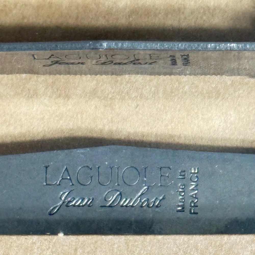 Jean Dubost Laguiole Steak Knives‎ Set of 6 Ivory Cream Made in France NIB